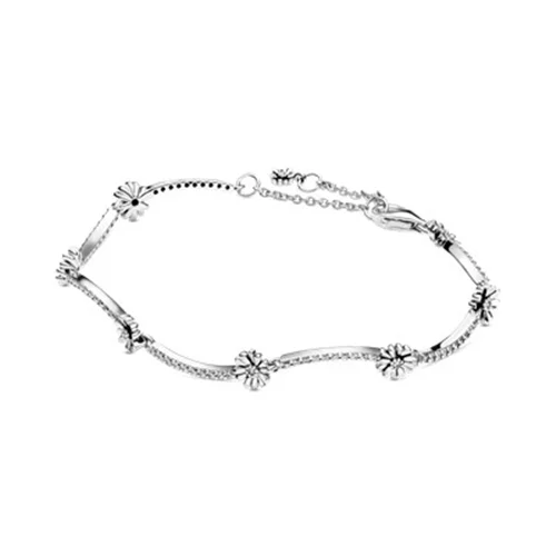 دستبند درخشان گل مینا پاندورا