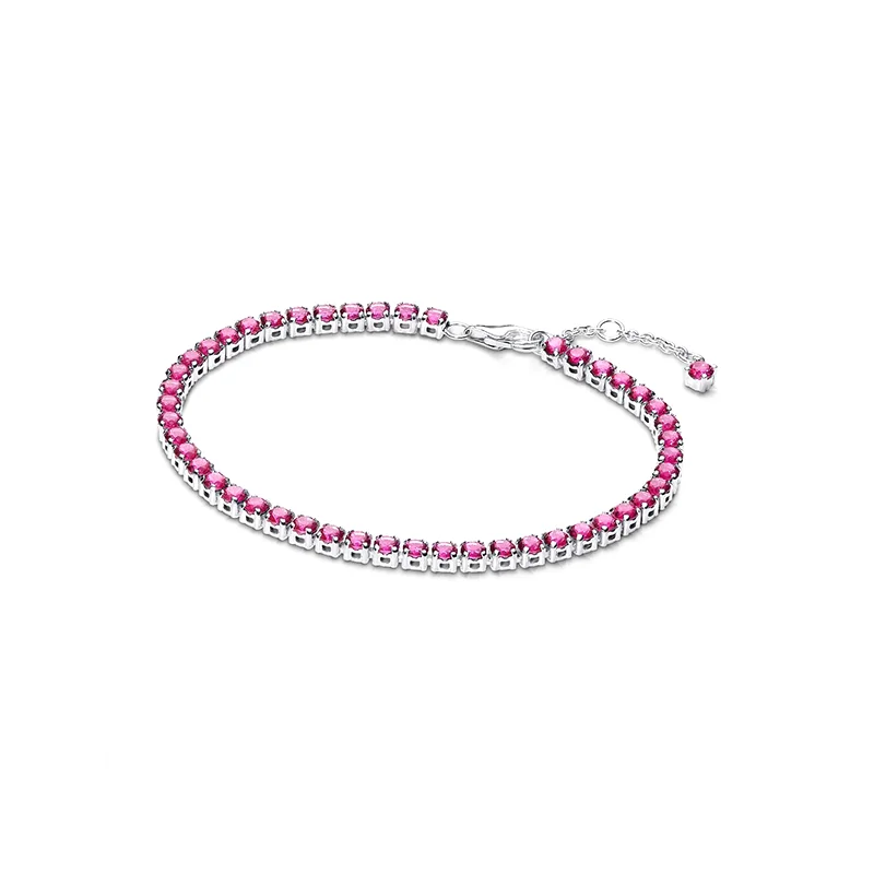 دستبند تنیسی صورتی درخشان پاندورا