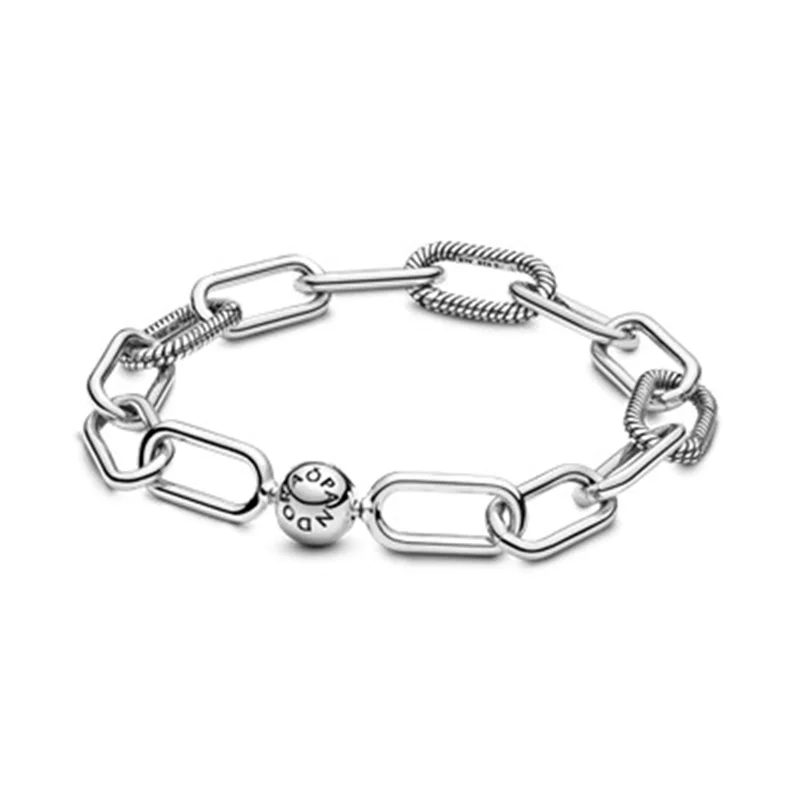 دستبند زنجیری ام-ای قفل گرد پاندورا