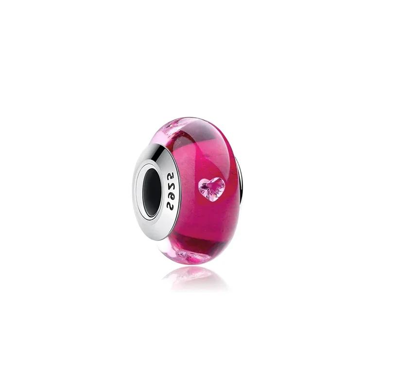 چارم مهرهای طرح قلبهای درونی کریستال مورانو پاندورا