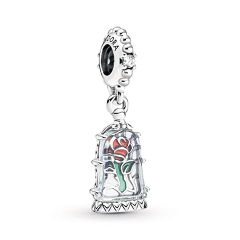 چارم آویز رز طلسم شده دیو و دلبر دیزنی پاندور